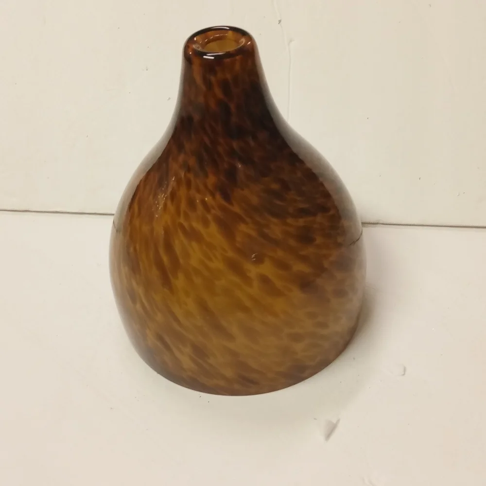 Amber Cloud Hand blown Glass Lamp Shed Bulb Cover, Bronze Leopard Replacement